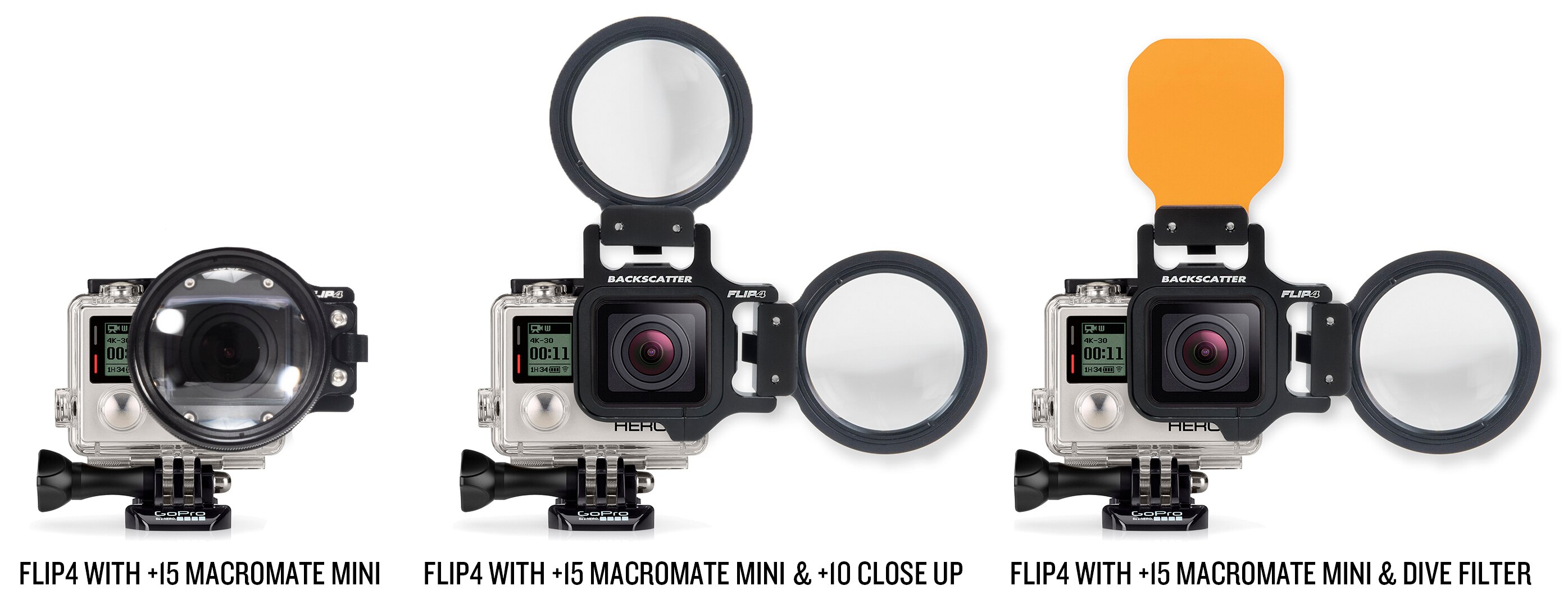 GoPro Underwater Macro Lens - Macro mate Mini - FLIP Configurations