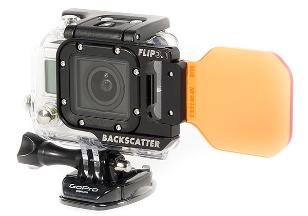 Backscatter GoPro Flip3.1 underwater filter in flip positions