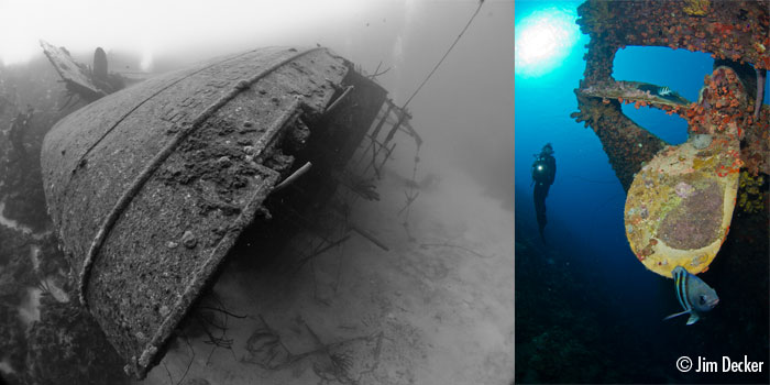 One of Bonaire's most famous wrecks, the Hilma Hooker