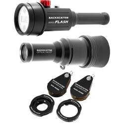 Backscatter Mini Flash MF-1 Underwater Strobe, OS-1 Snoot & Color Filter Package