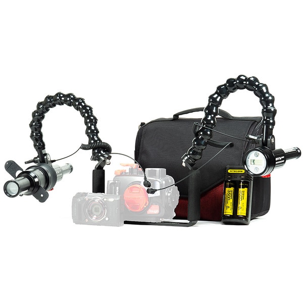 Backscatter Mini Flash 2 Dual Underwater Strobe + Snoot Package