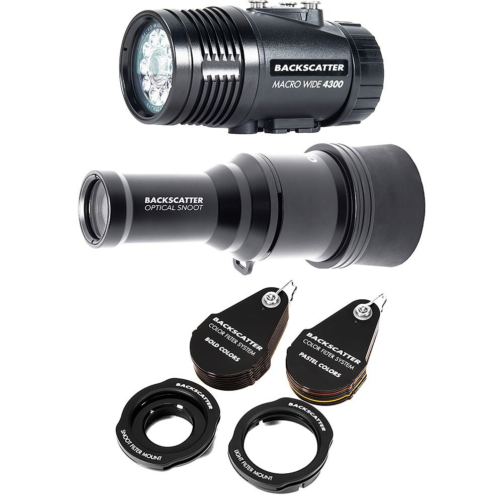 Backscatter MW-4300 & OS-1 Underwater Video Light, OS-1 Snoot & Color Filter Package