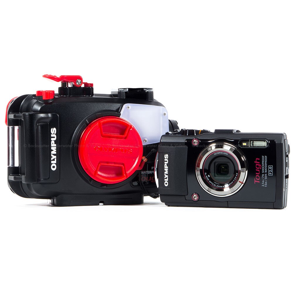 Olympus Tough TG-4 Waterproof Compact Black Camera & Olympus PT-056 Underwater Housing