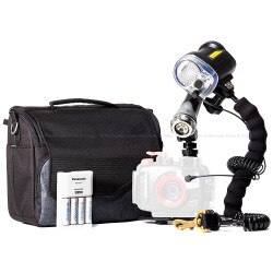 Video Light and Strobe Travel Package for Olympus TG-5 or TG-6 Camera and Housing