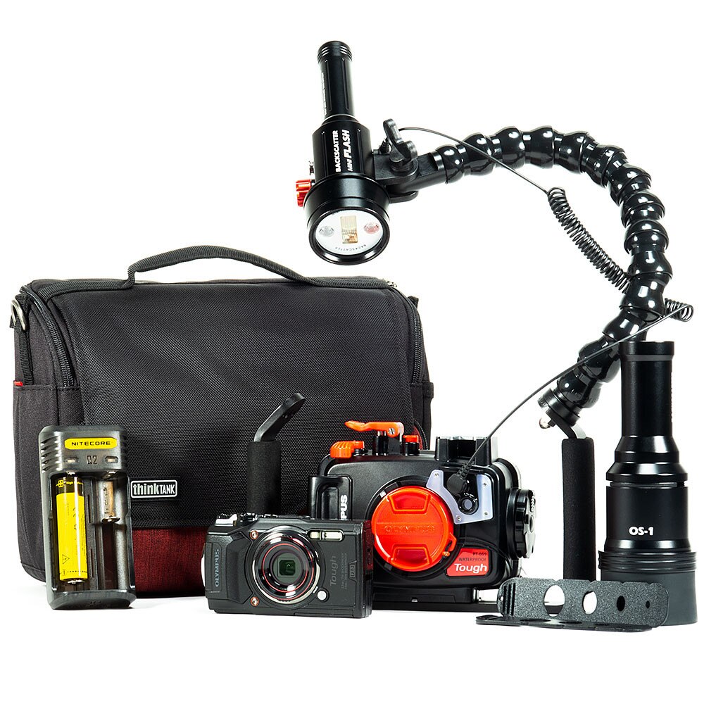 Olympus TG6, PT059 Housing & Backscatter Mini Flash MF1 Underwater