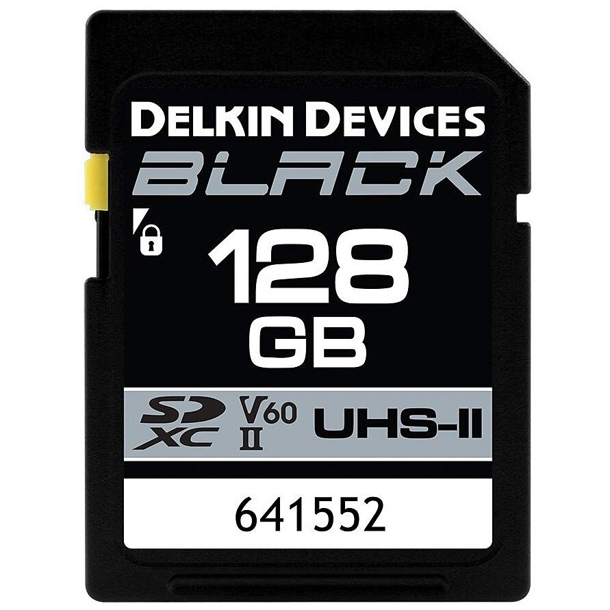 Delkin 128GB Black UHS-II Rugged SDXC Memory Card V90