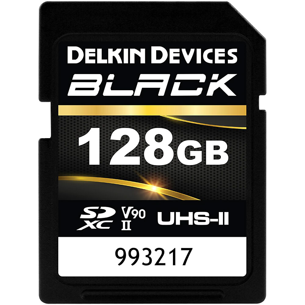 Delkin BLACK 128GB SD UHS-II V90 Memory Card