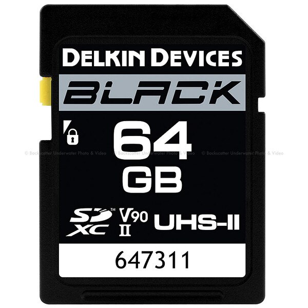 Delkin Black 64GB SDHC BLACK UHS-II (V90) (300/250) Memory Card