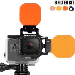 FLIP6 Three Filter Kit with SHALLOW, DIVE & DEEP Filters for GoPro 3, 3+, 4, 5, 6