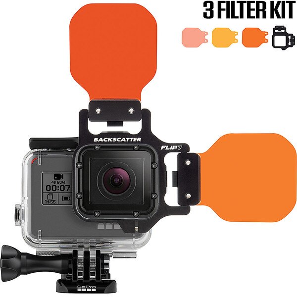 FLIP7 Three Filter Kit with SHALLOW, DIVE & DEEP Filters for GoPro 3, 3+, 4, 5, 6, 7