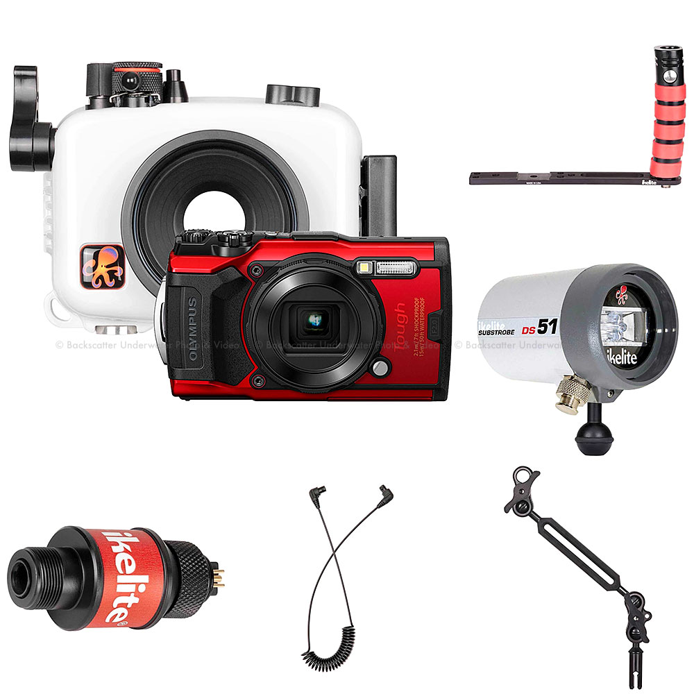 Ikelite Underwater Housing, Olympus Tough TG-6 Camera and Strobe Deluxe Kit