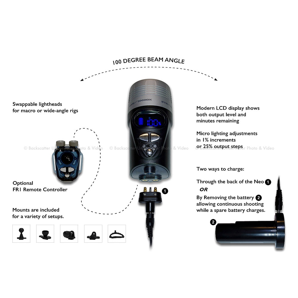 FIX neo LIGHT 2500DX 水中ライト Fisheye Outlet】FIX NEO 2500DX（モニター機/中古品）