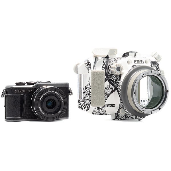Olympus PEN E-PL10 Camera & 14-42mm EZ Lens Kit with Backscatter Octo Underwater Housing