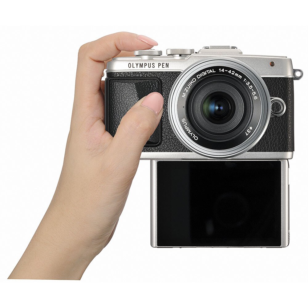 Olympus PEN E-PL7 Micro 4:3 Mirrorless Silver Camera with 14-42mm 2R Silver  lens