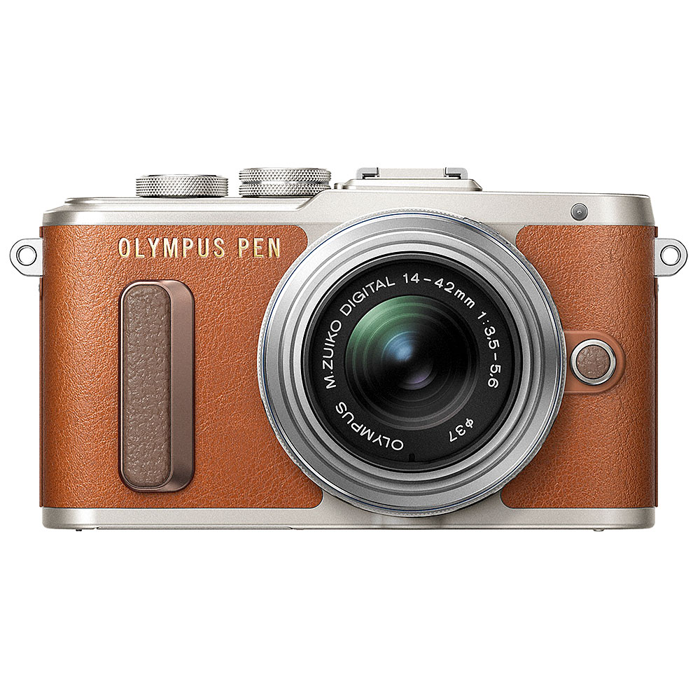 Olympus PEN E-PL8 Mirrorless Camera with 14-42mm II R Lens - Brown