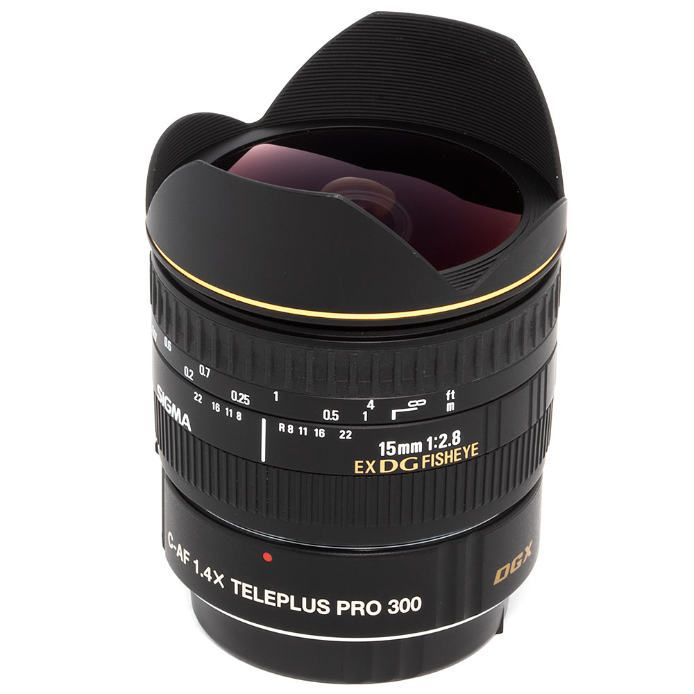 USED - Sigma 15mm f/2.8 EX DG Fisheye Lens with Kenko 1.4x