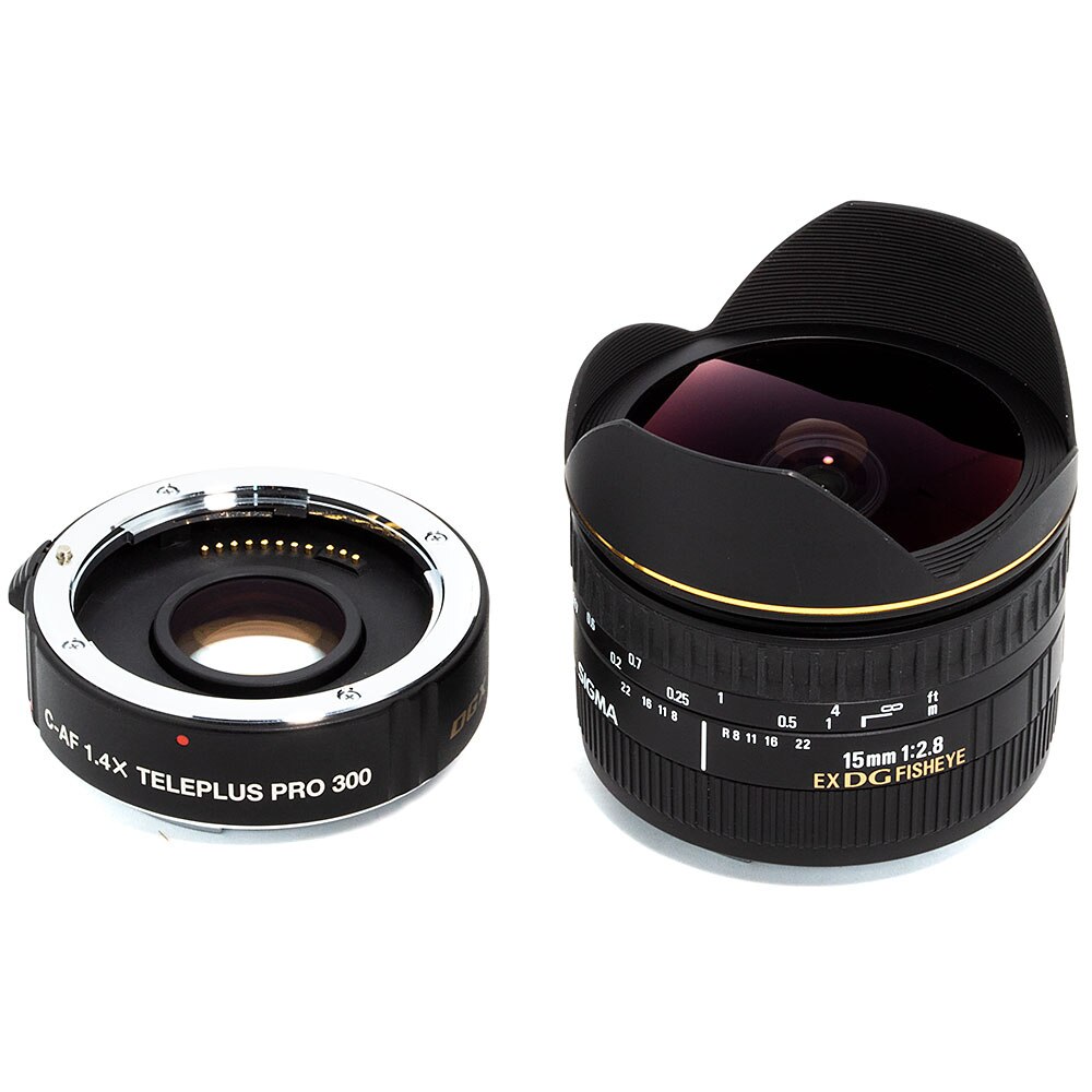 USED - Sigma 15mm f/2.8 EX DG Fisheye Lens with Kenko 1.4x