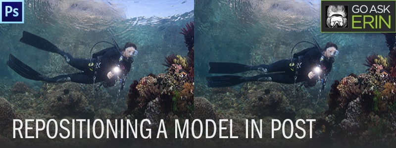 Go Ask Erin - Photoshop: Fixing the pose on an underwater model