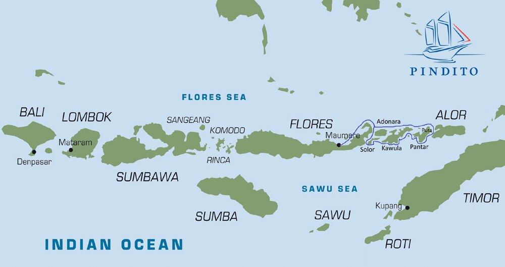 Alor Indonesia – Pindito July 23 – Aug 4, 2018 Map