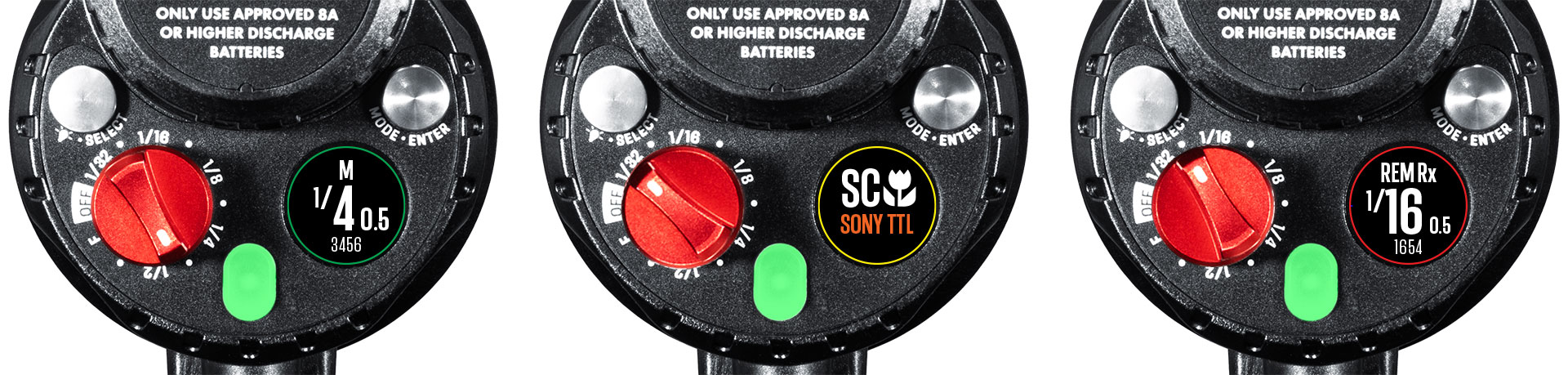 ©Backscatter - Backscatter Atom Flash Underwater Strobe Review - LCD Screen 3 up? Show three different menus