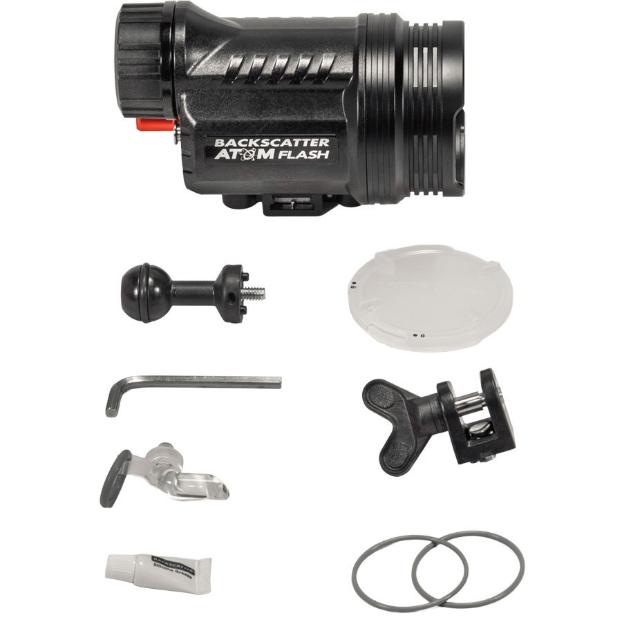 ©Backscatter - Backscatter Atom Flash Underwater Strobe Review - ATOM FLASH AND ALL CONTENTS INCLUDED IN THE BOX