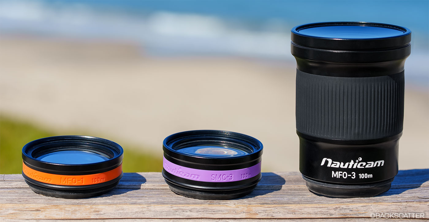 ©Backscatter - Nauticam MFO-1, MFO-3 & SMC-3 Underwater Macro Lens Review - Nauticam MFO-1, Nauticam SMC-3, and Nauticam MFO-3II Lens Lineup