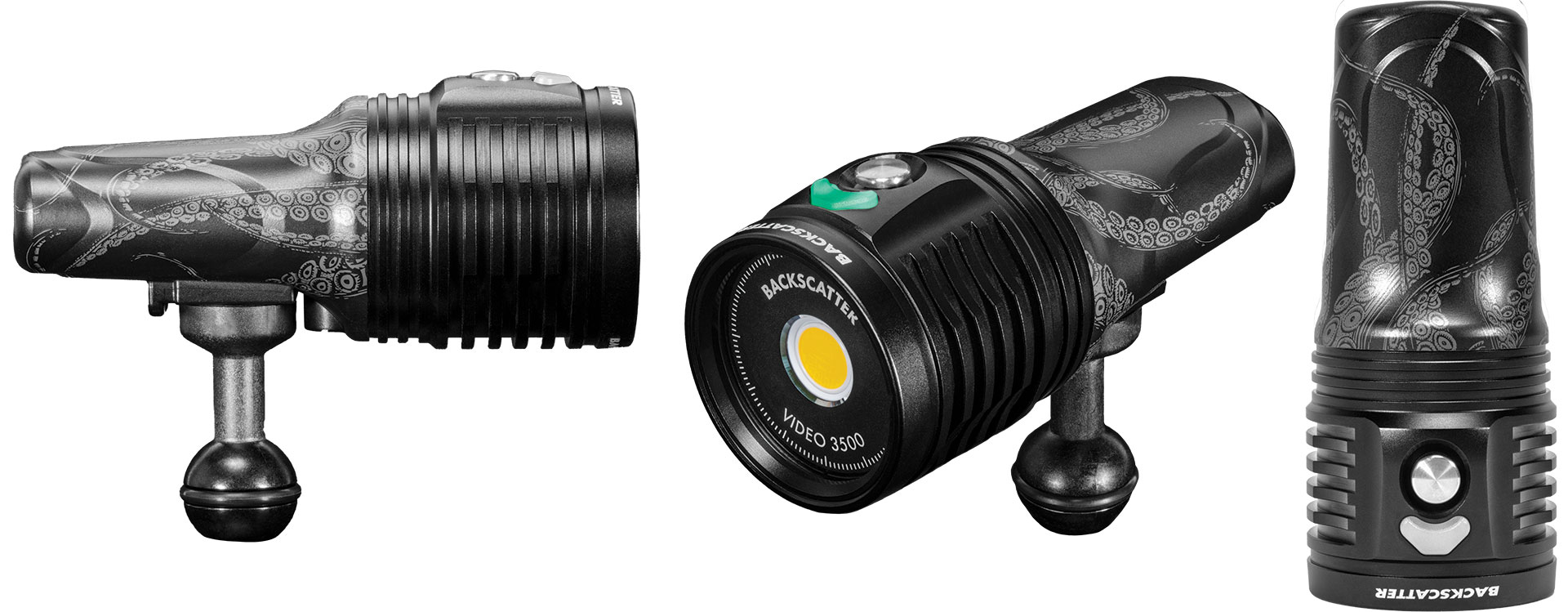 3-up of 3500, side, front on of LED, top-down