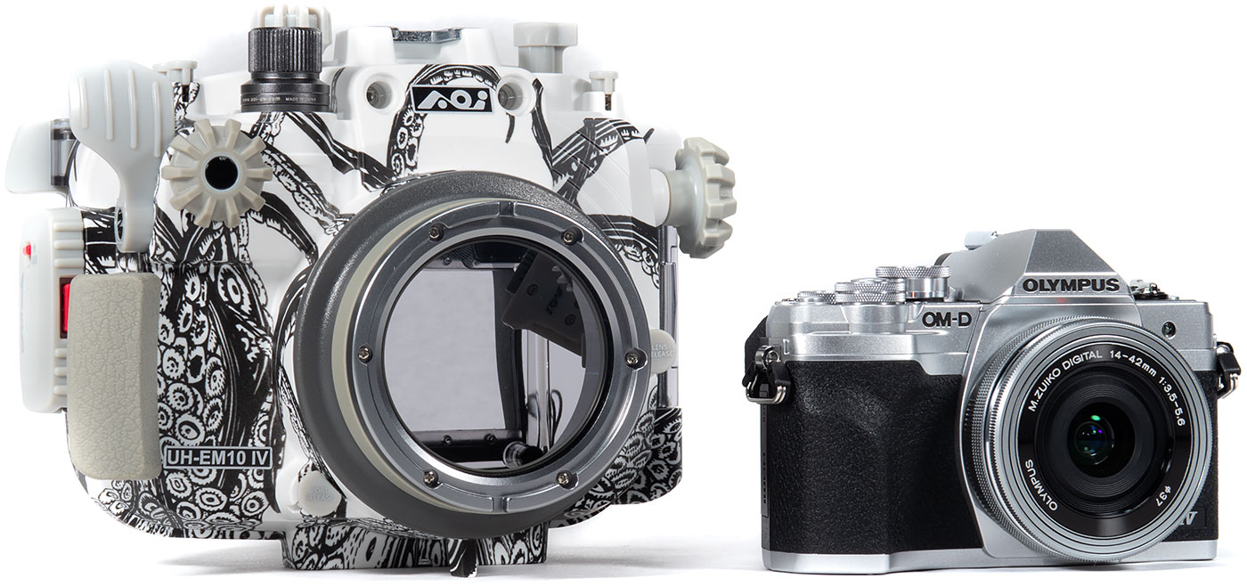 Olympus OM-D E-M10 IV Camera & 14-42mm EZ Lens Kit with Backscatter Octo  Underwater Housing