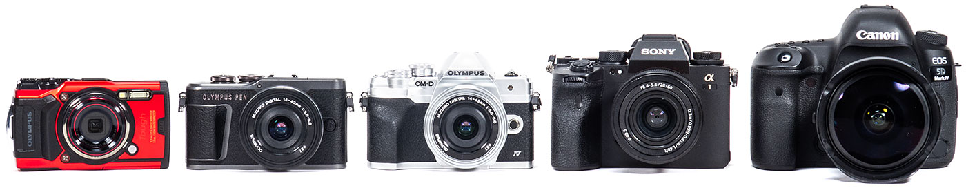 Olympus OM-D E-M10 IV Underwater Camera & Housing Review - [embed photo: compare camera size to TG-6, GH6, E-PL10, & Nikon D850]