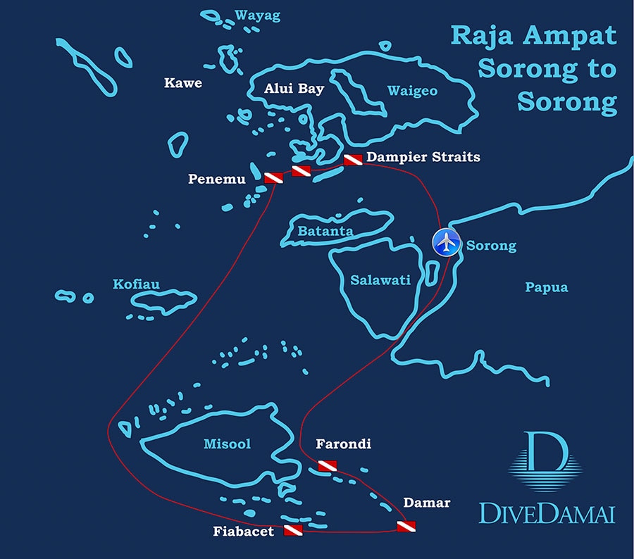 Raja Ampat, Indonesia – Dive Damai II - Map