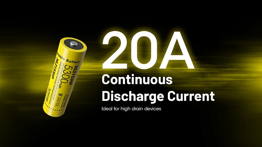 Nitecore NL2153HP 5300mAh Rechargeable 21700 Battery Ingo Graphic 5